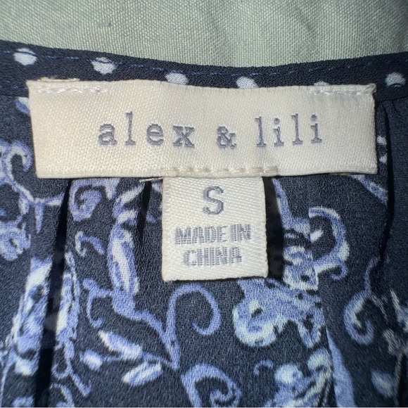 Alex & Lili Boho Patchwork Print Flowy top size Small EUC - Picture 8 of 9